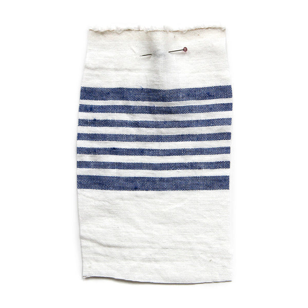 Blue & White Striped Linen Fabric