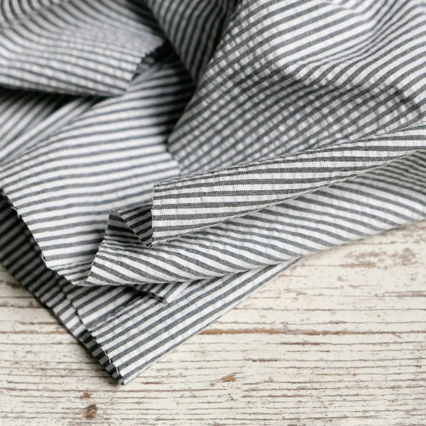 100% Cotton Seersucker Plain Stripes Fabric